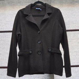 100% WOOL Denver Heyes brown coat jacket Size XL/TG